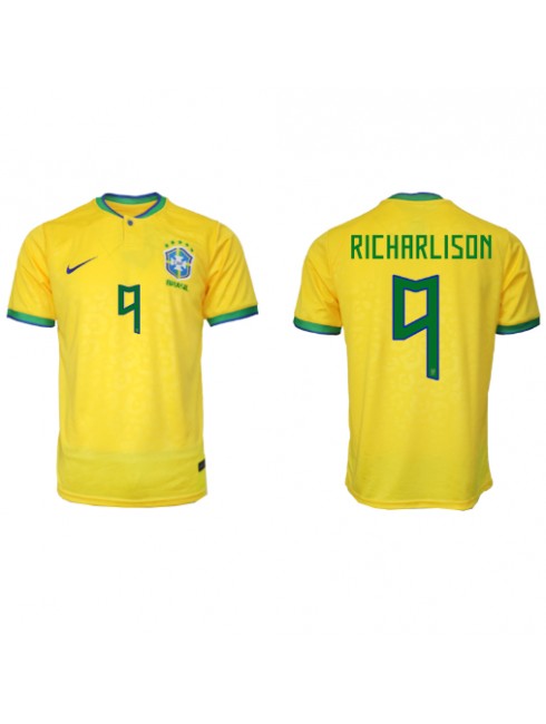 Brasilien Richarlison #9 Replika Hemmakläder VM 2022 Kortärmad